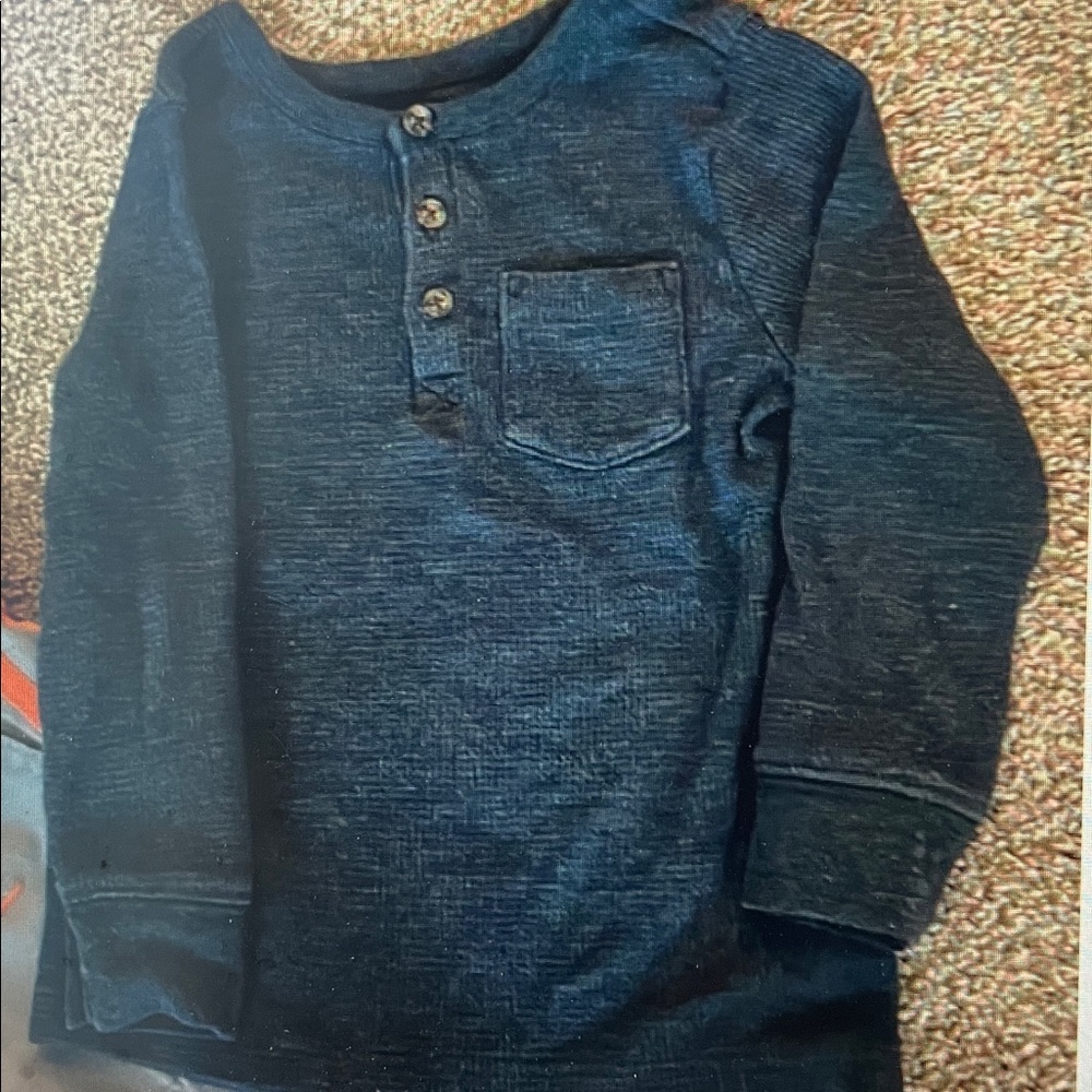 Old Navy Long sleeve black Henley shirt 2 T